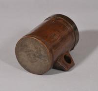 S/6030 Antique Treen Edwardian Beech Half Pint Dry Measure