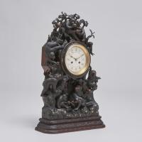 A fascinating antique Japanese Bronze clock depicting a troop of monkeys (Circa 1880)