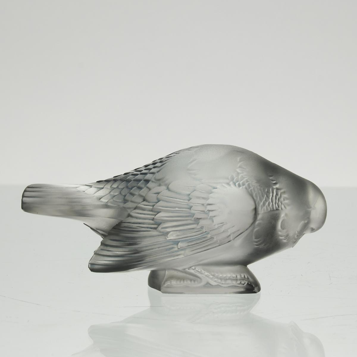 Early 20th Century Glass Sculpture entitled "Moineau Sournois" by Rene Lalique