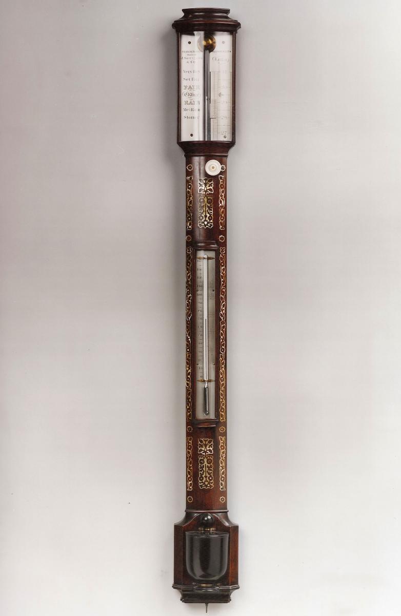 William IV Rosewood & Mother of Pearl Bow-Front Barometer by J.Somalvico &  Co, London | BADA