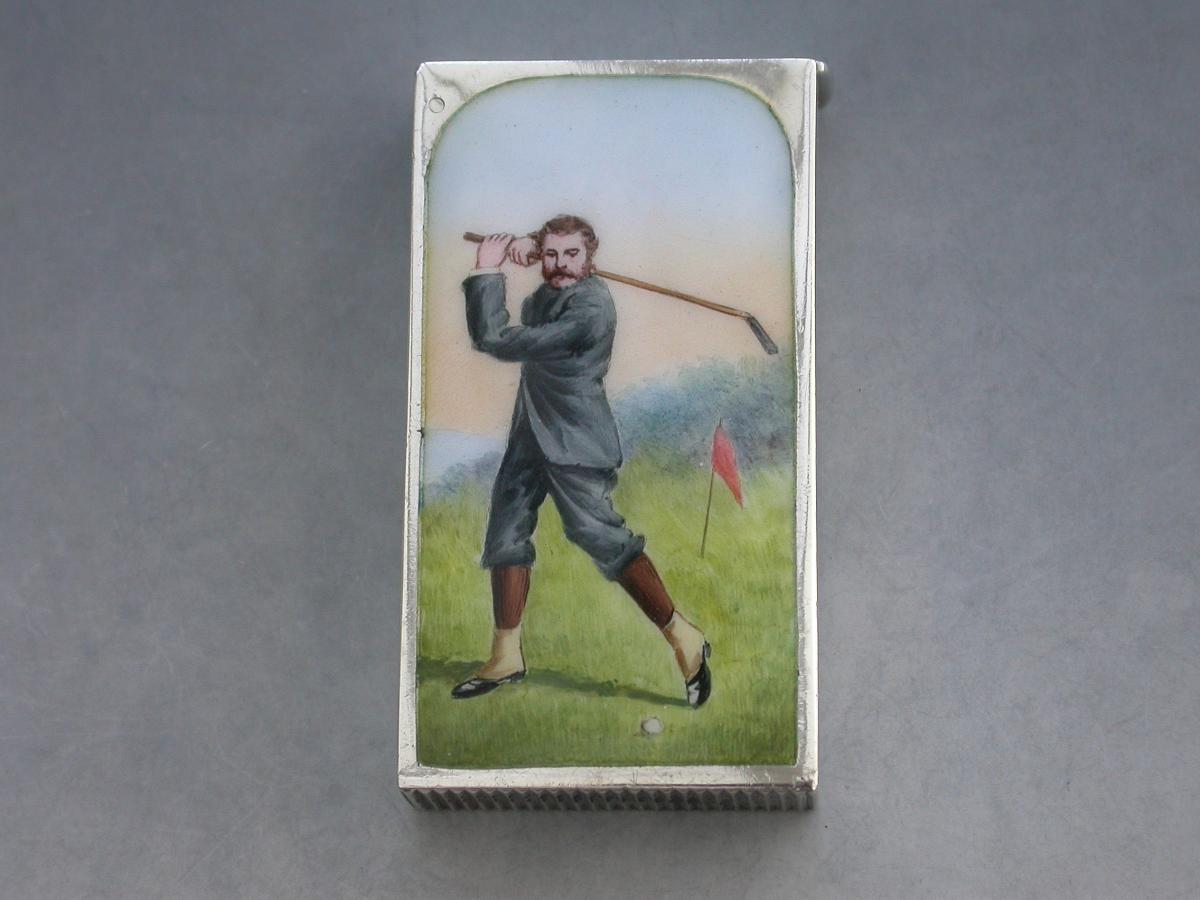 Victorian Silver Golfing Vesta Case by Sampson Mordan | BADA