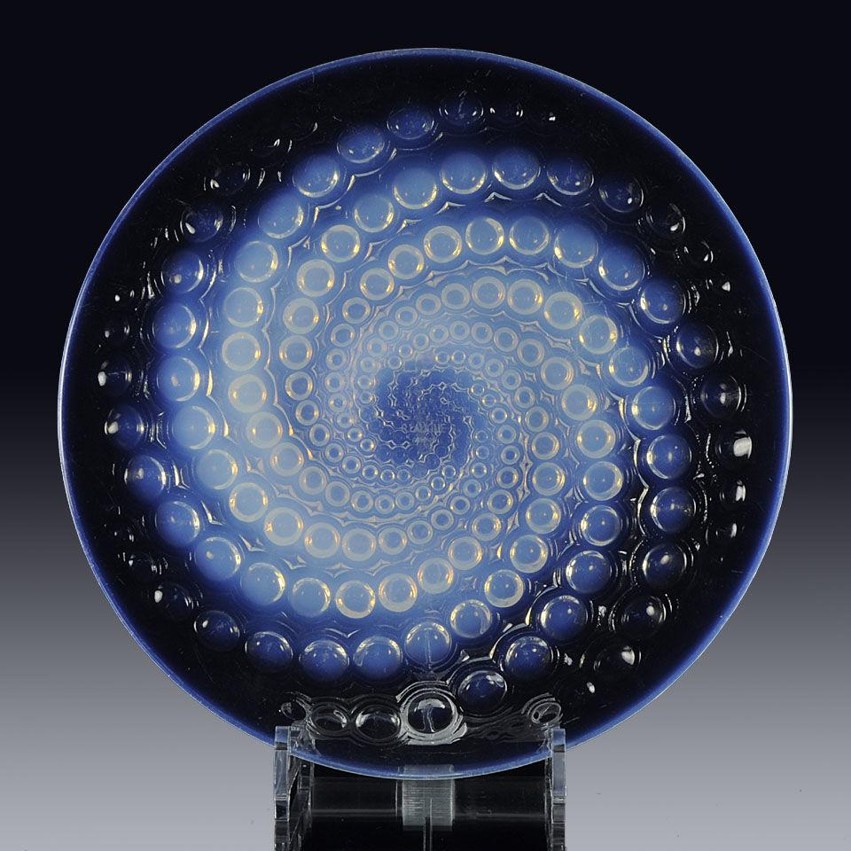 Art Deco French Opalescent Glass Plate "Volutes Assiette" by René ...