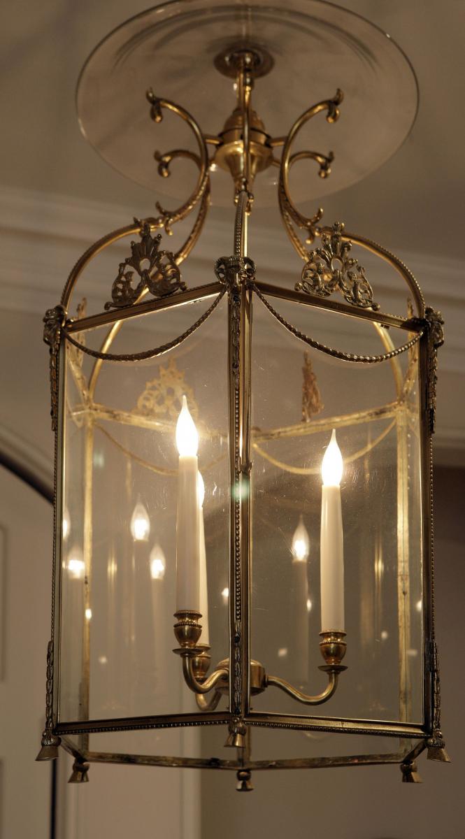 Fine Quality Nineteenth Century Gilt Metal Hall Lantern | BADA