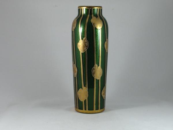 Art Nouveau aventurine glass vase by Harrach | BADA