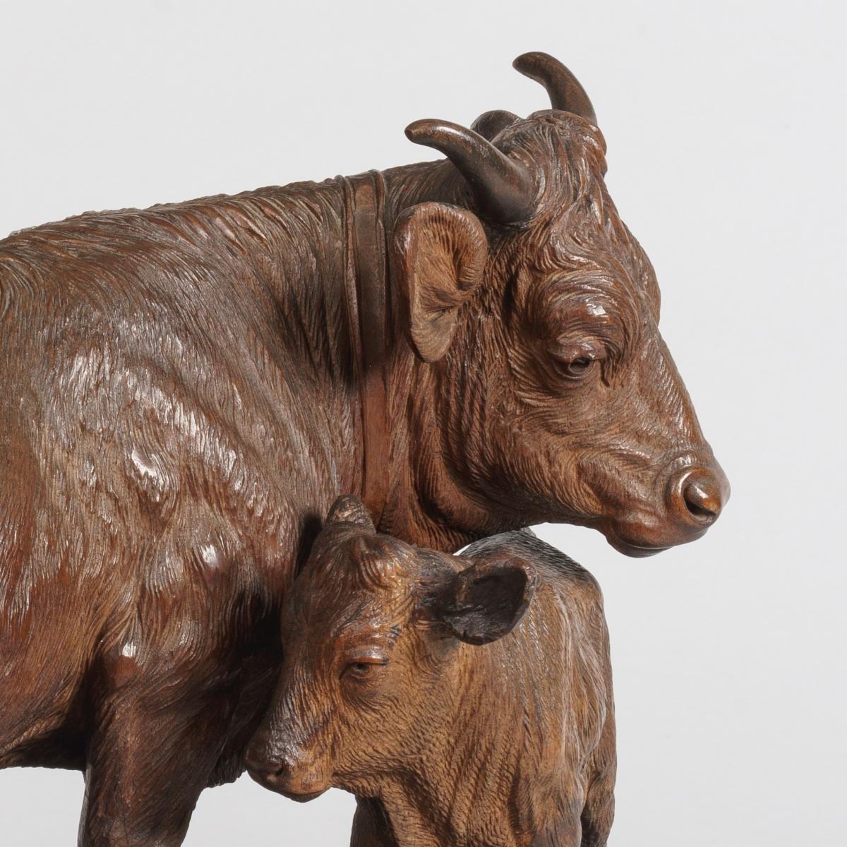 A Pair of Black Forest Cattle Attributed to Johann Huggler | BADA