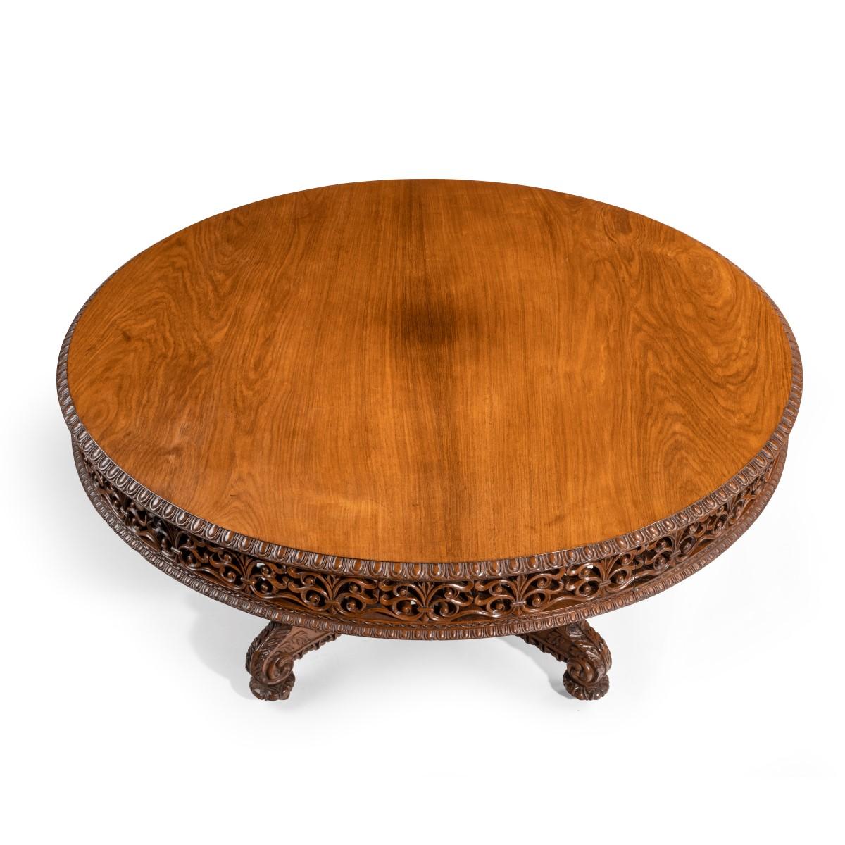 A William IV Colonial padouk five-foot round table