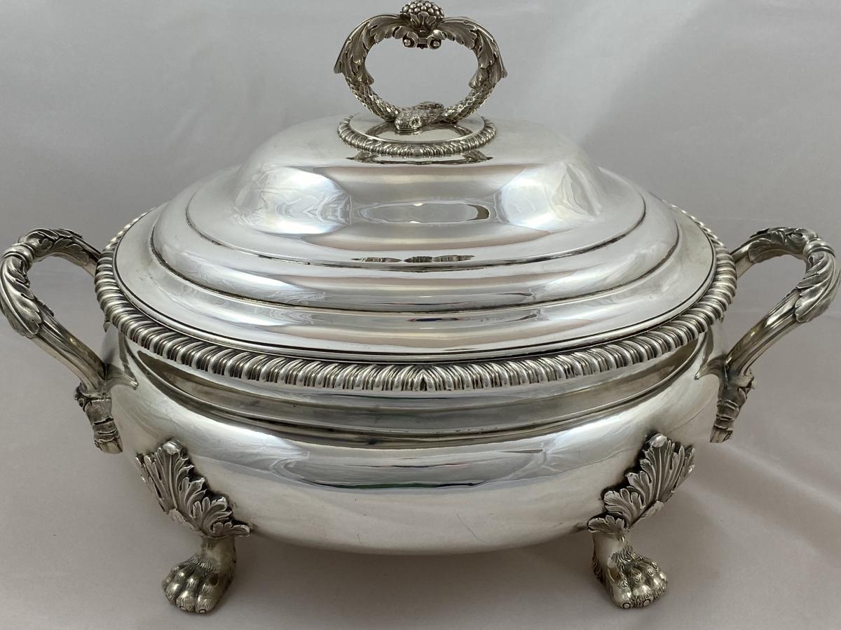 Antique Silver George III Soup Tureen 1813 Samuel Hennell | BADA