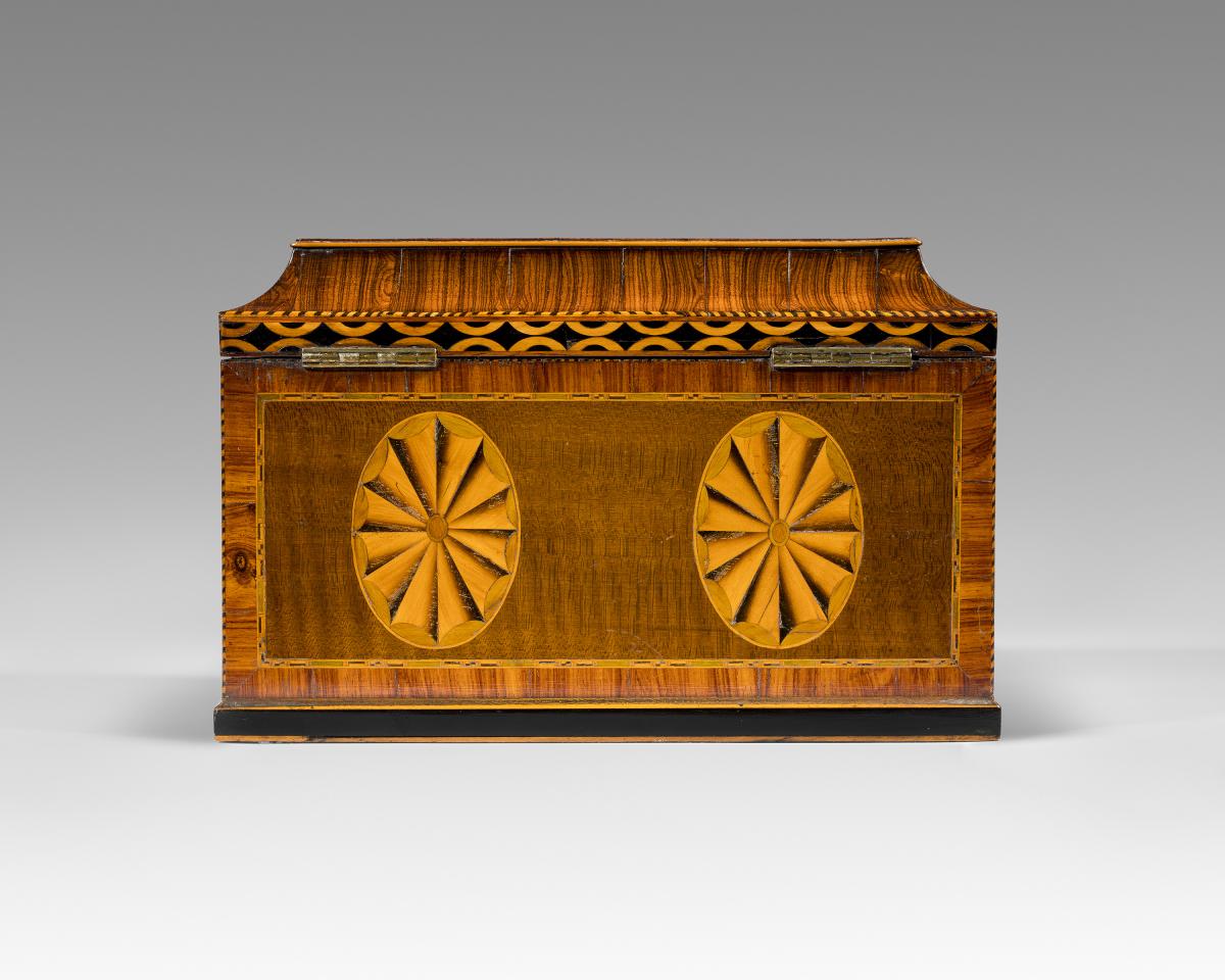 18th century inlaid tea caddy