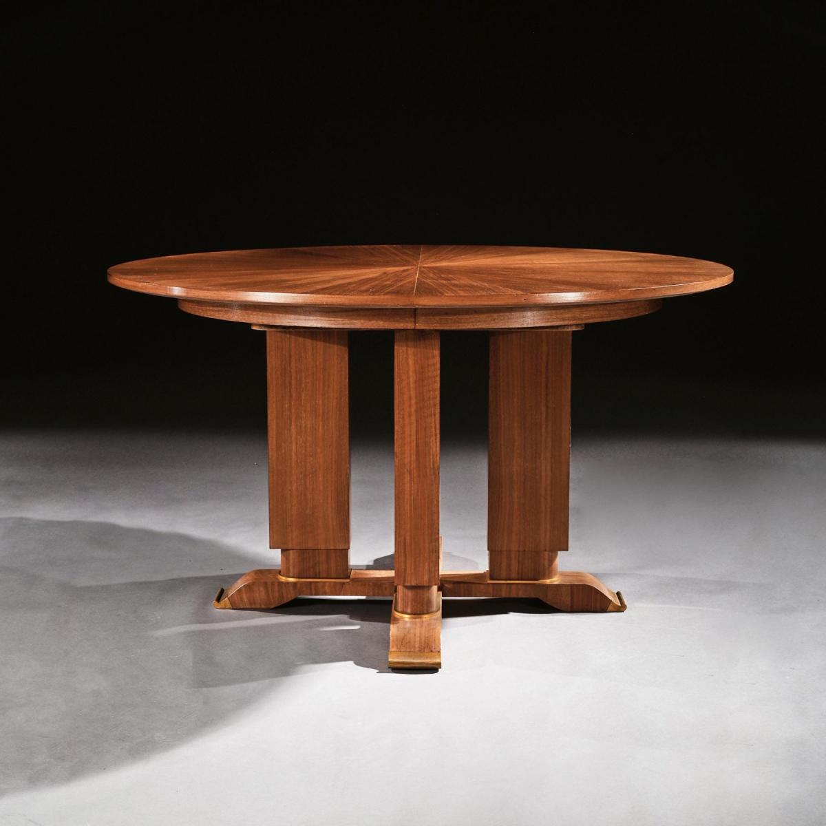 Jules Leleu, French Walnut Gueridon Extendable Dining Table c.1930 | BADA