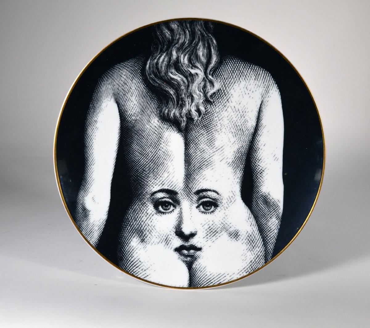 Piero Fornasetti Rosenthal Porcelain Plate, Motiv 28, Depicting the Face of  Julia on a Woman's Back, 1980s | BADA