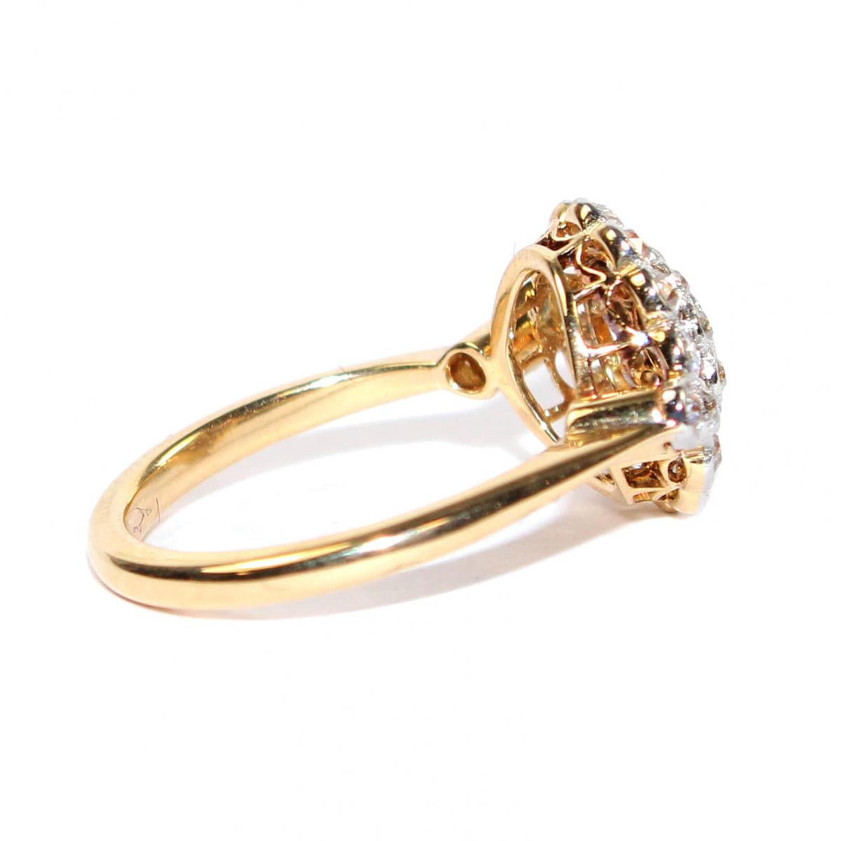 Edwardian Diamond Double Cluster Ring c.1920 | BADA