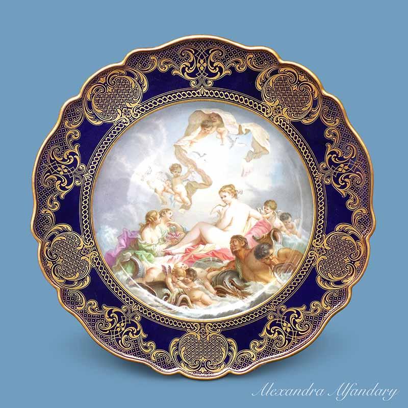 A Very Fine Meissen Plate Painted With A Scene of “The Birth Of Venus”  after Boucher, circa 1880 | BADA