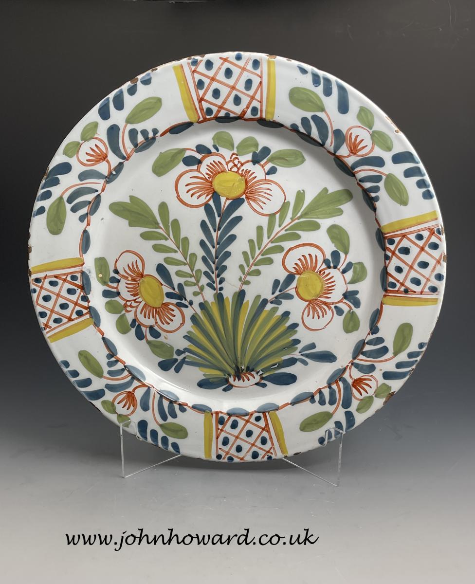 Bristol Delft polychrome decorated charger 18th century | BADA