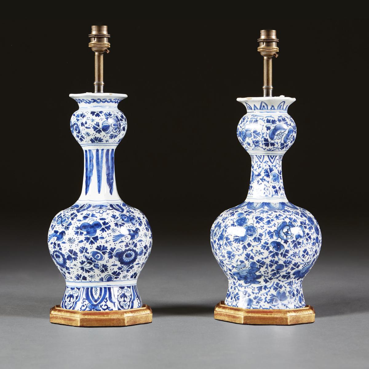 18th Century Delft Vases as Lamps