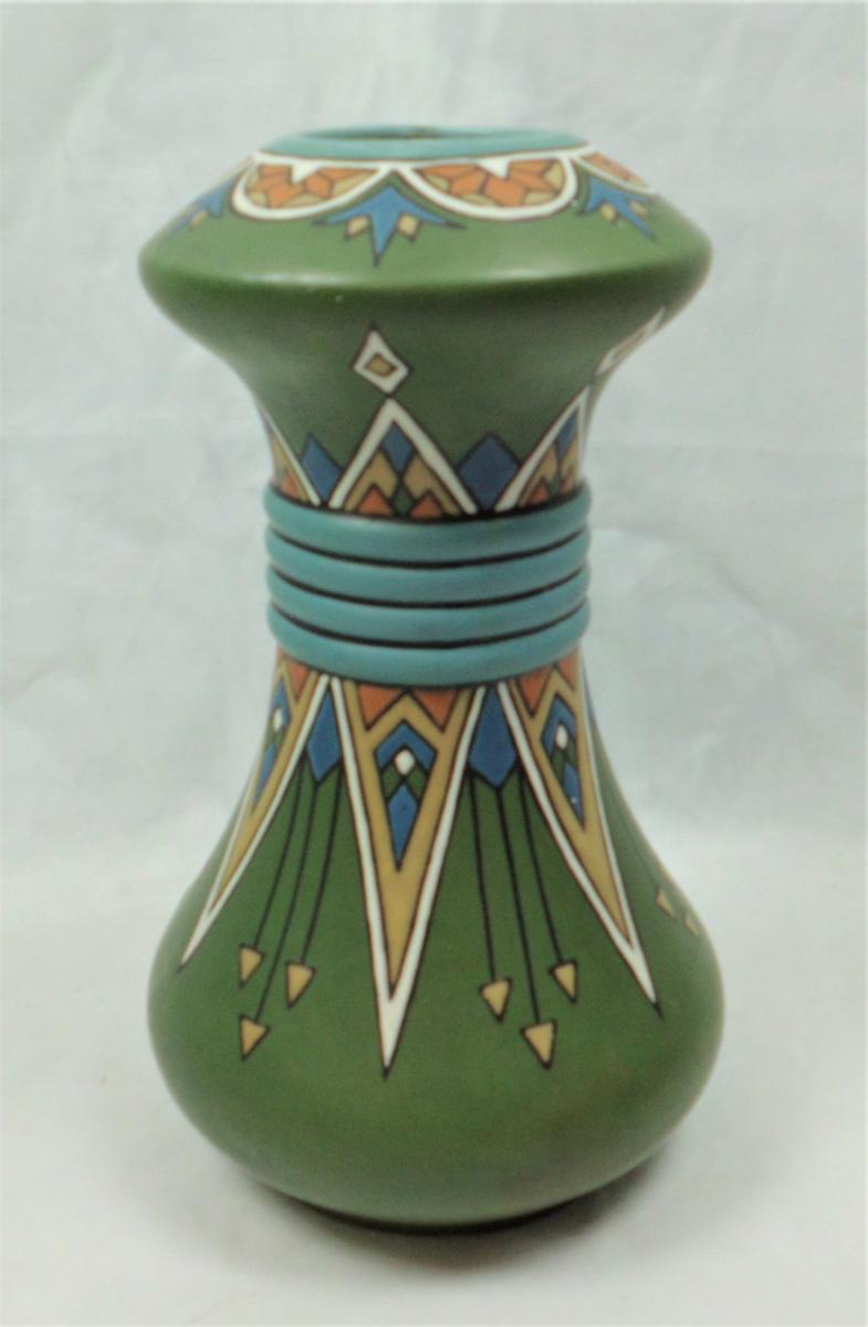 Ceramic vase enamelled in Jugendstil style, Germany 1900s | BADA