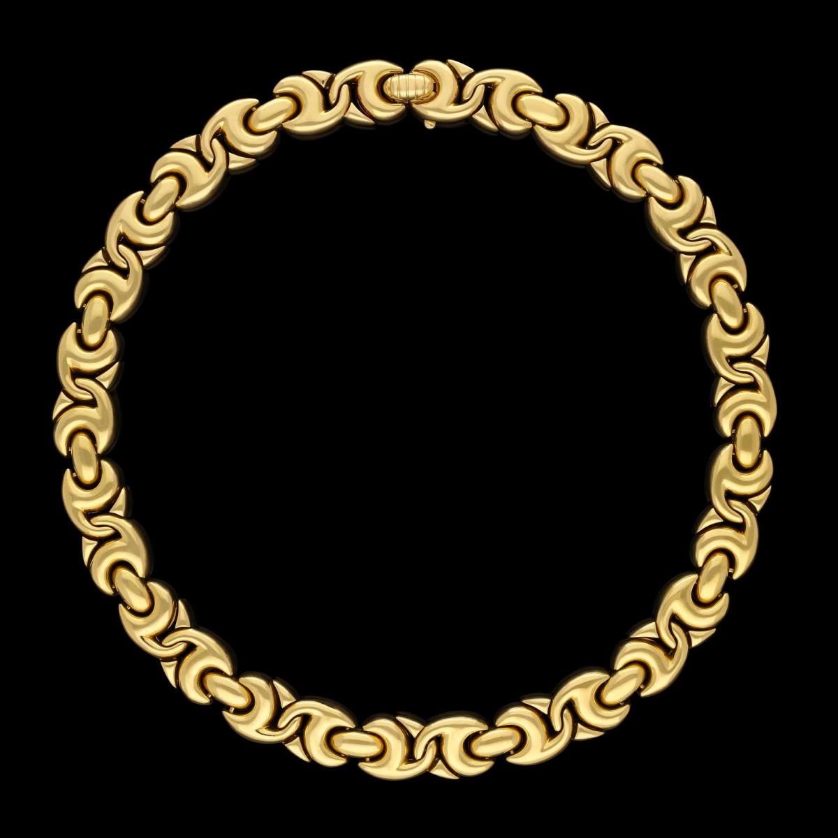 Bulgari 18ct Gold Fancy Link Chain Collar Necklace 1980s | BADA