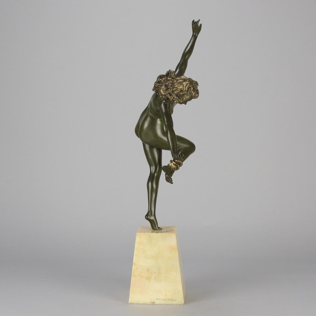 French Bronze "Danseuse au Serpent" by Claire Colinet | BADA