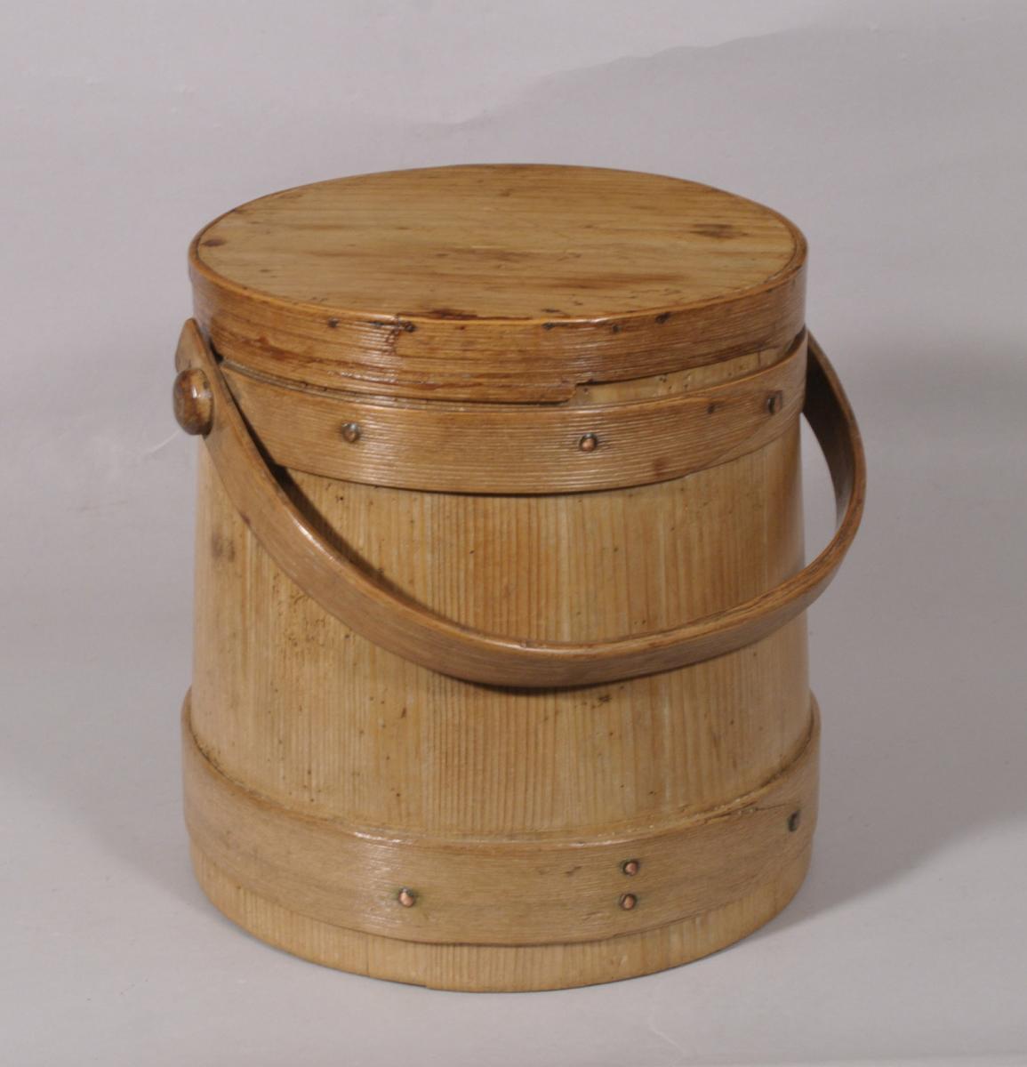 S/6060 Antique Treen 19th Century Pine Flour Barrel
