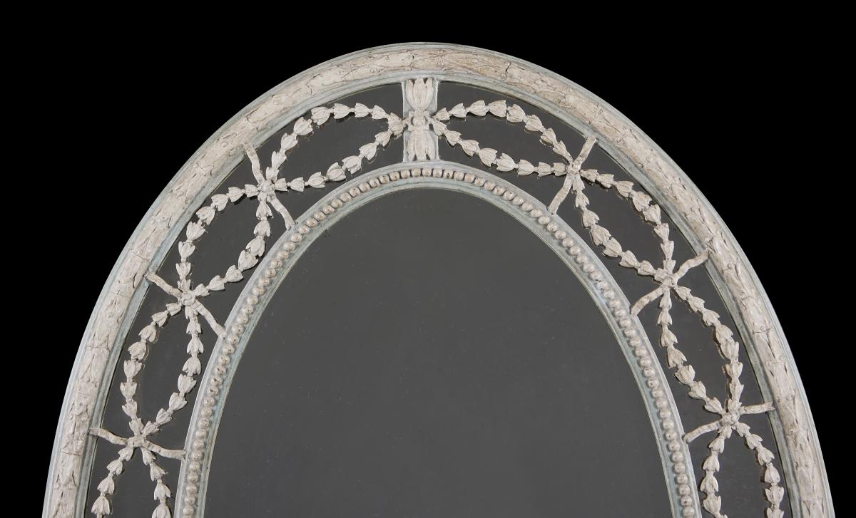 19th Century Painted Oval Mirror