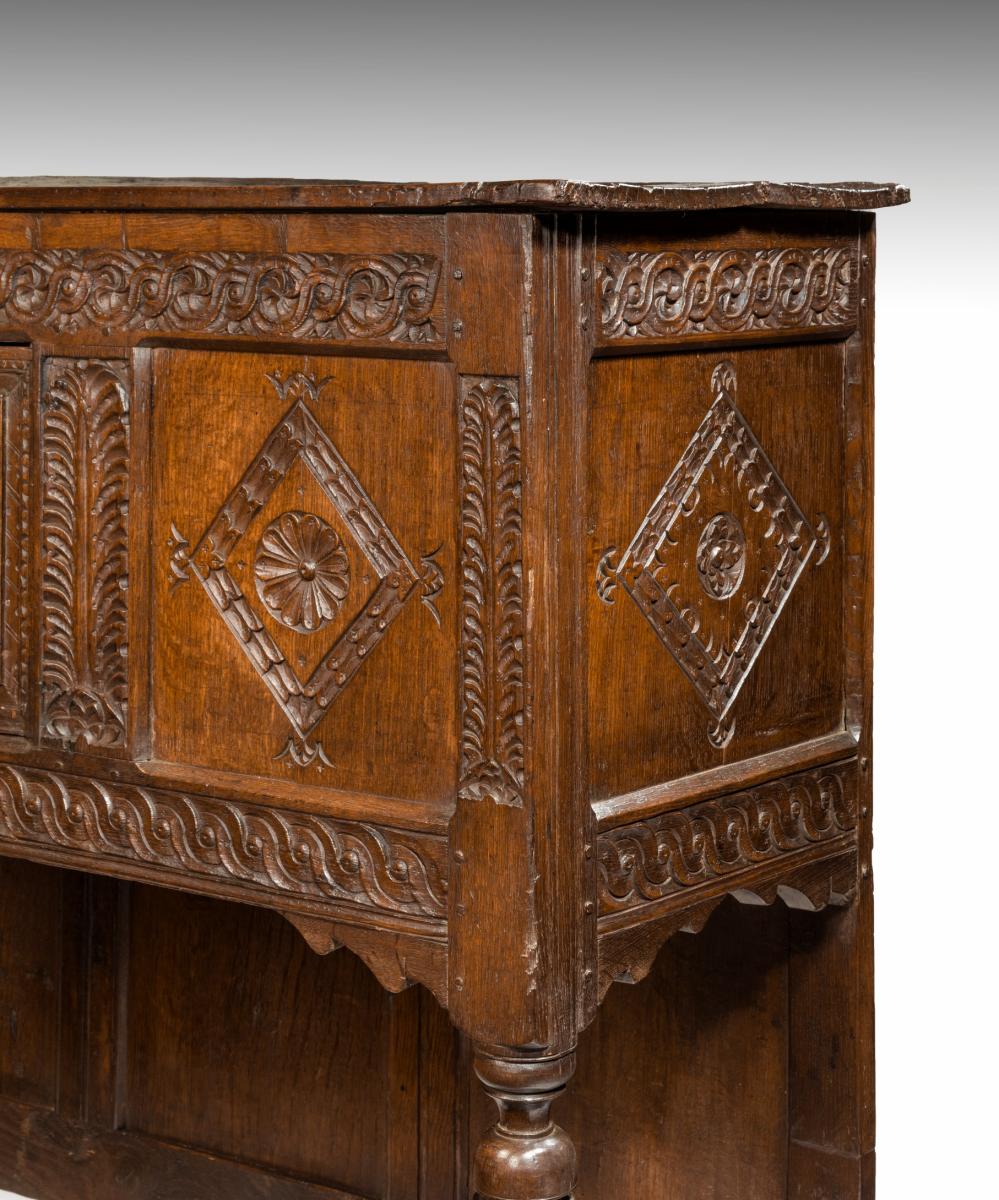 Seventeenth Century Charles II carved oak livery cupboard