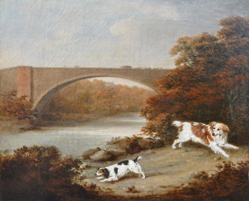 Two spaniels by the banks of a river, Henry Bernard Chalon