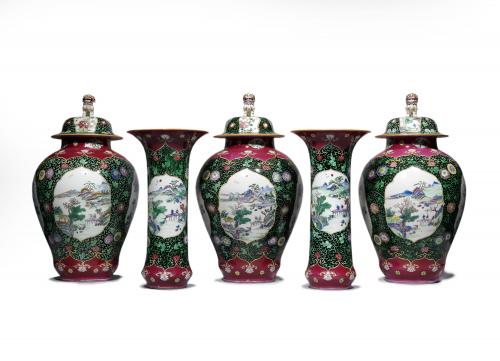 Five-Piece Garniture, Qing dynasty, Qianlong period (1736-1795)
