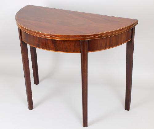 George III mahogany semi-circular tea-table