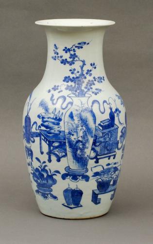 19th Century Chinese Blue and White Vase, Circa 1860