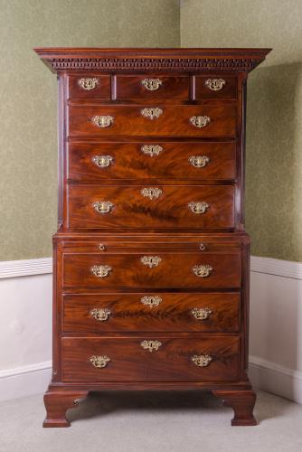 Carved Mahogany Chest on Chest Circa 1760