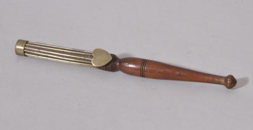 S/2502 Antique Treen 19th Century Spindle Love Token Knitting Sheath