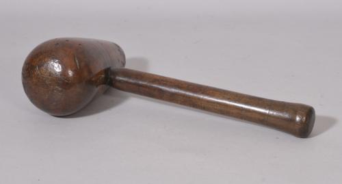 S/2504 Antique Treen 19th Century Beech and Fruitwood Plumber's Mallet