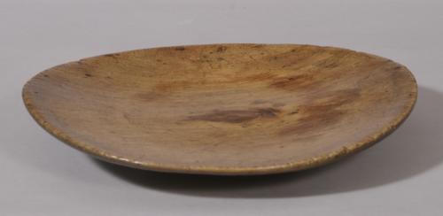 S/2862 Antique Treen 18th Century Sycamore Shallow Dish