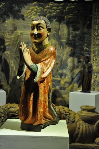 15th Century Norman Sculpture of a  Saint Kneeling in Prayer, circa 1450