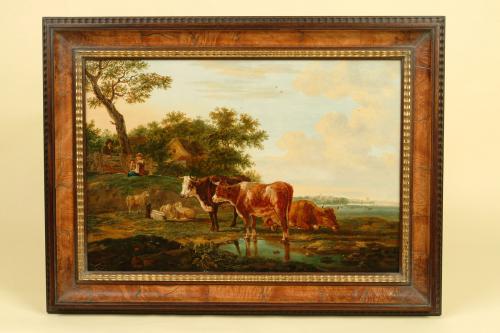 18th century landscape with cows 