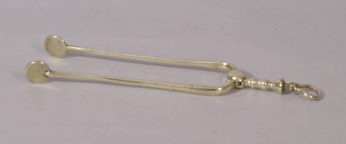 S/3115 Antique 18th Century Pair of Brass Ember Tongs