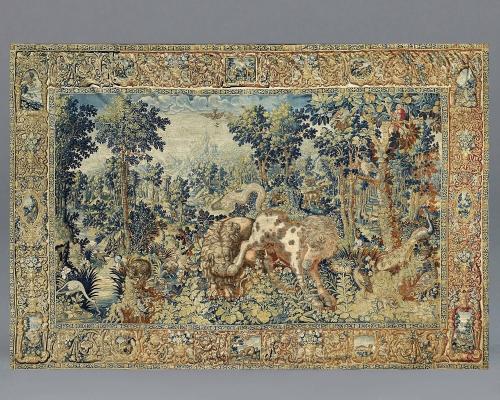 A ‘Pugnae Ferarum’ Tapestry, wool and silk, Flemish, probably Enghien, second half 16th century