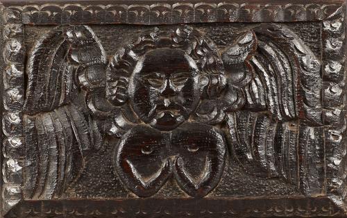 A late Elizabethan Oak Angel Panel English Circa 1580 - 1600 