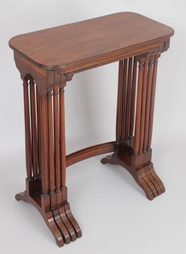 A particularly fine George III period mahogany set of quartetto tables