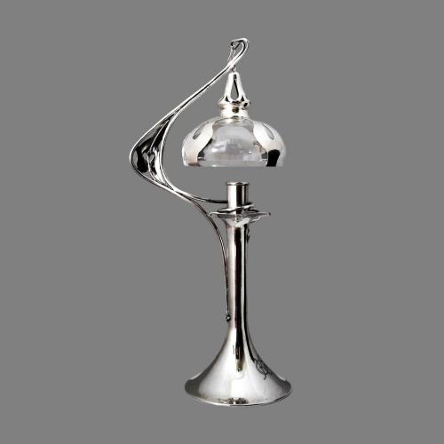 Kate Harris silver art nouveau candle lamp