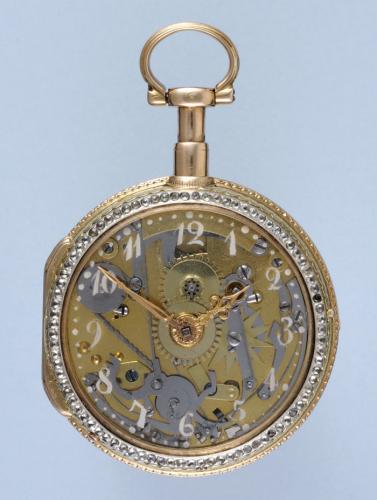 Rare Skeletonised Repeating Pocket Watch with Glass Dial