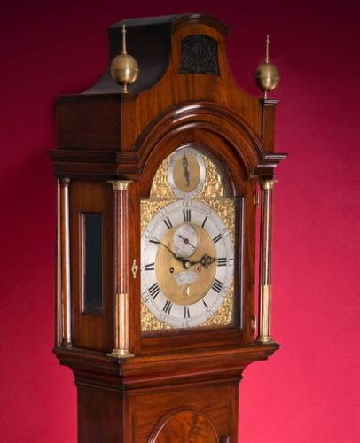 Thomas Battely London Mahognay Longcase Clock hood