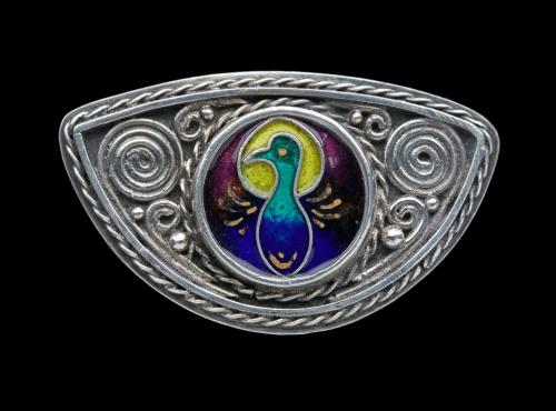 Arts & Crafts Peacock Brooch Attributed to WILLIAM THOMAS BLACKBAND (1885-1945)