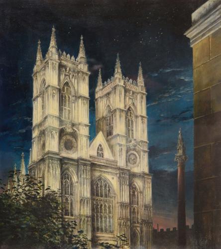 Westminster Abbey at NIght - Felix Runcie Kelly (New Zealand 1914-1994)