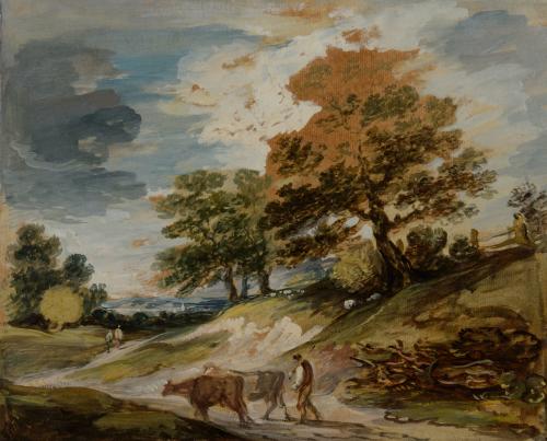 A landscape with a herdsman and cows, Gainsborough Dupont (1754-1797)