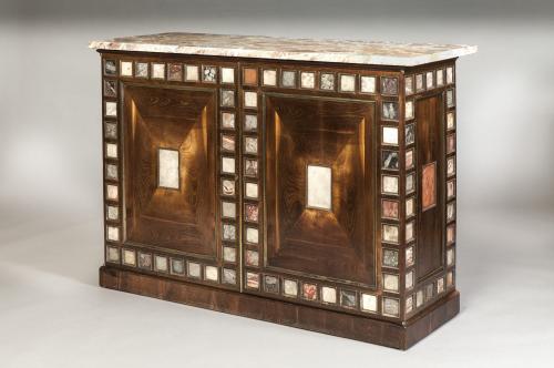 Important and Extremely Rare Georgian Period Mulberry Speciman Marble Collectors Cabinet