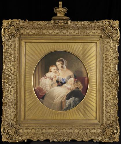 Alfred Edward Chalon  R.A. (attrib) after Sir Edwin Landseer R.A. (English 1780-1860) Queen Victoria and her two eldest Children