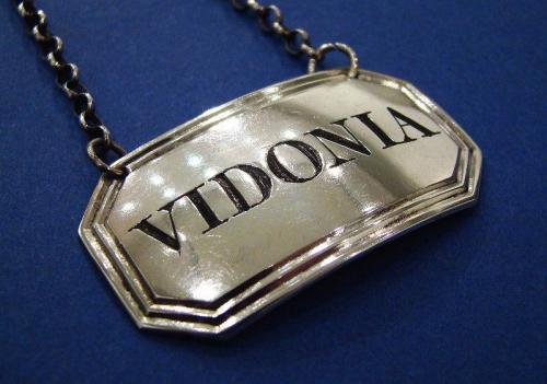 A Rare William IV Silver 'VIDONIA' Wine Label