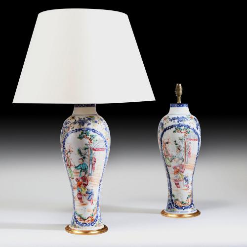 A Fine Pair of 18th Century Chinese Porcelain Vases