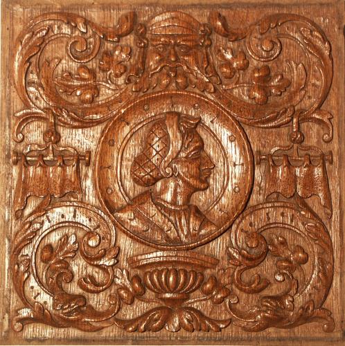 Late 19th century French Romayne carved oak panel