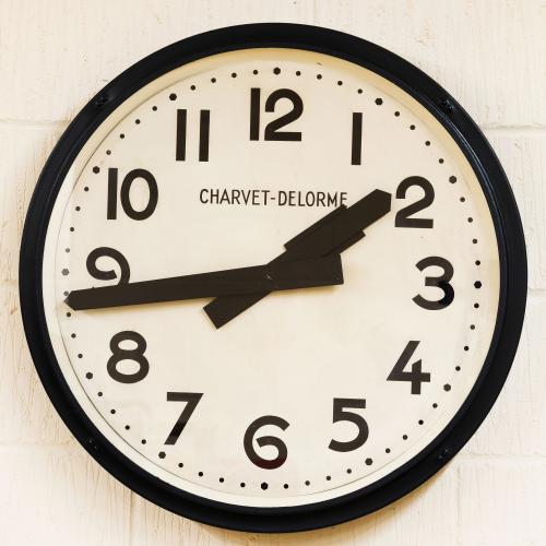 Art Deco French Industrial Electric Wall Clock